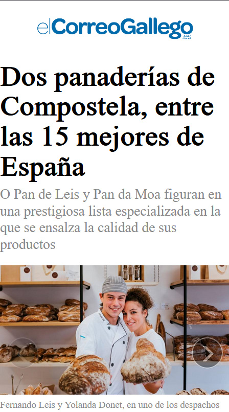 Dos panaderías de Compostela, entre las 15 mejores de España